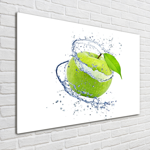 Glass wall art Green apple