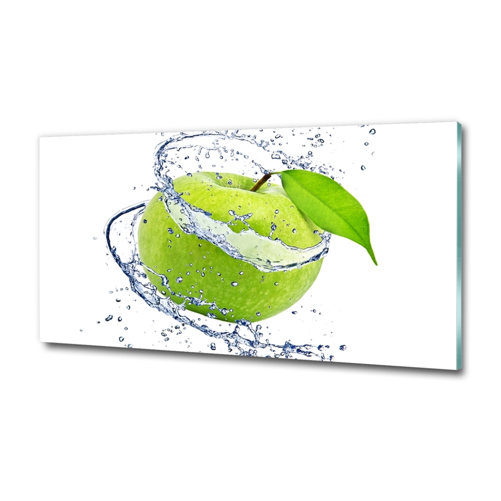 Glass wall art Green apple