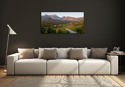 Glass picture wall art Glade in the tatra mountains