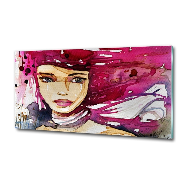 Wall art on glass Abstraction woman