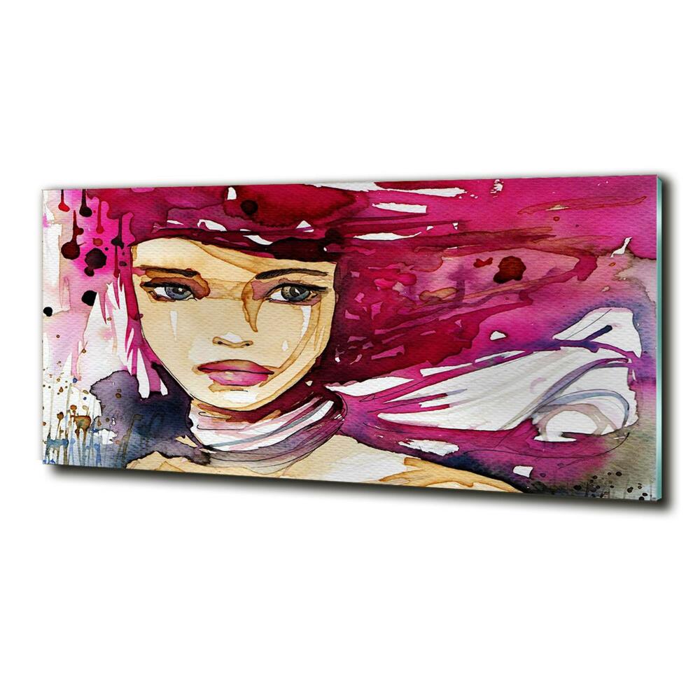 Wall art on glass Abstraction woman