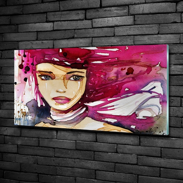 Wall art on glass Abstraction woman