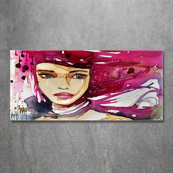 Wall art on glass Abstraction woman