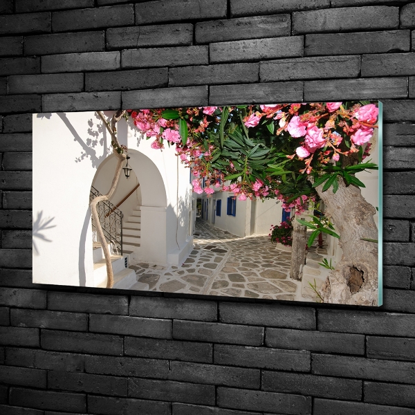 Glass art picture Charming streets