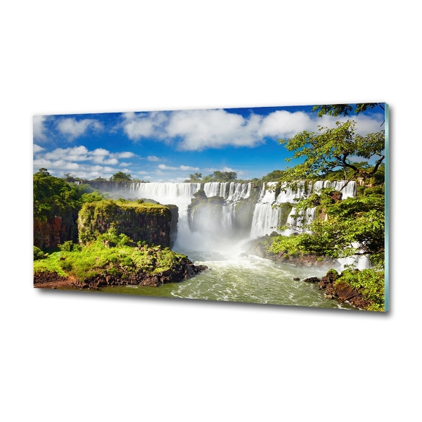 Glass picture wall art Argentina waterfall