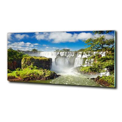 Glass picture wall art Argentina waterfall