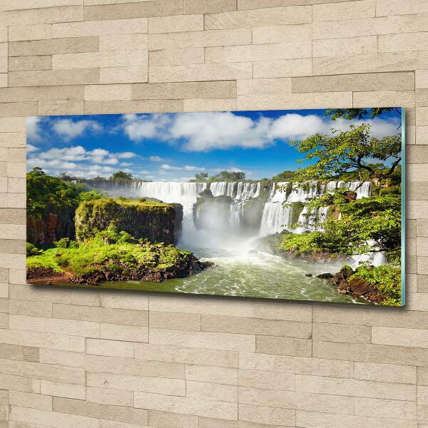 Glass picture wall art Argentina waterfall