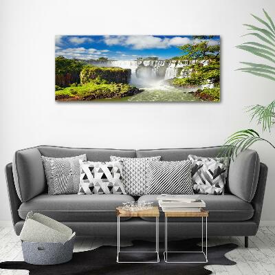 Glass picture wall art Argentina waterfall