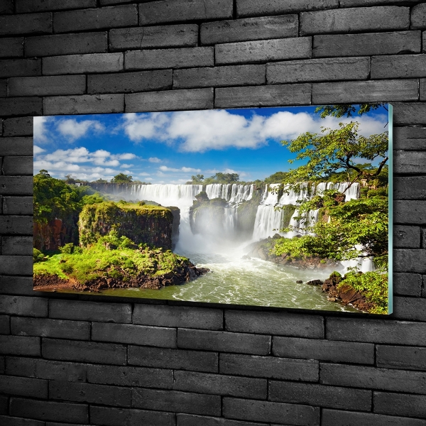 Glass picture wall art Argentina waterfall