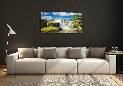 Glass picture wall art Argentina waterfall