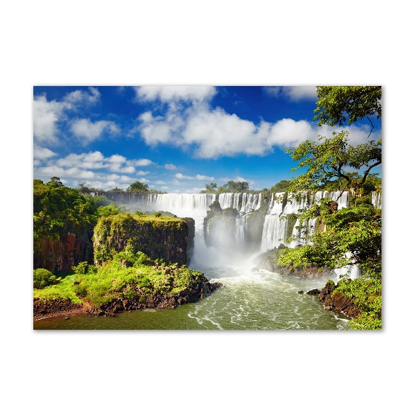 Glass picture wall art Argentina waterfall