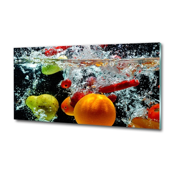 Glass art picture Fruit underwater