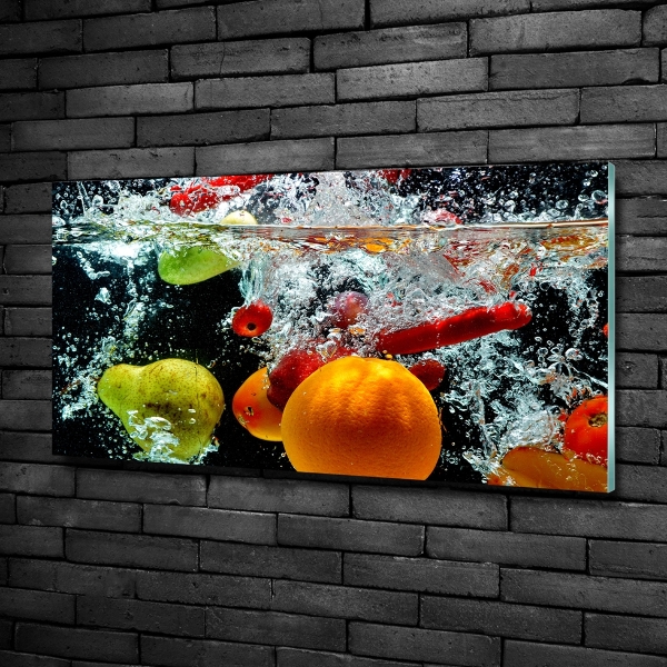 Glass art picture Fruit underwater