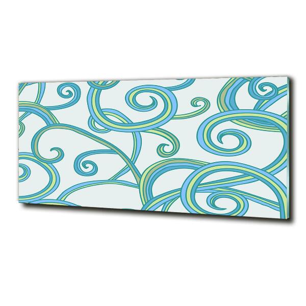 Glass wall art large Abstract spirals