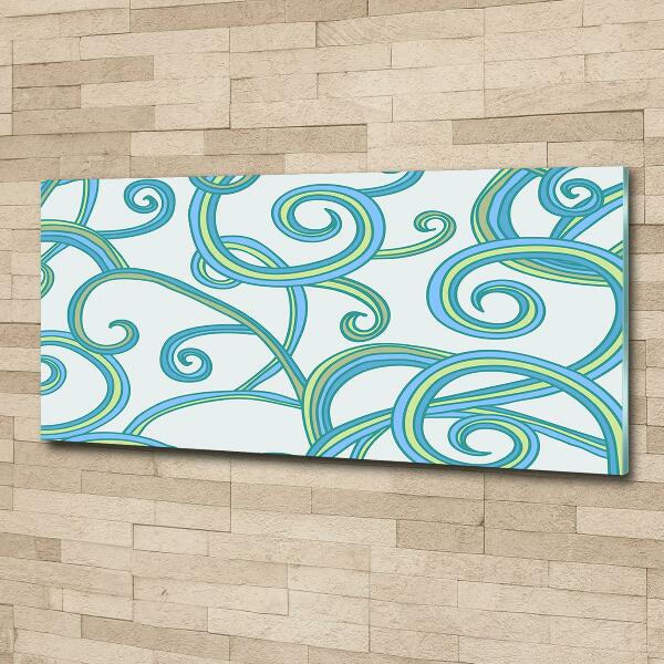 Glass wall art large Abstract spirals