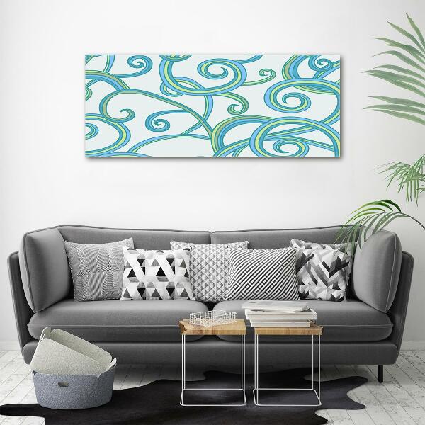 Glass wall art large Abstract spirals