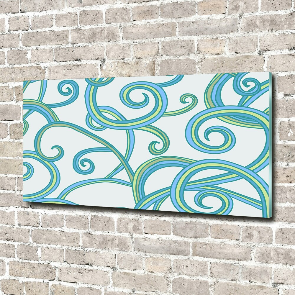 Glass wall art large Abstract spirals