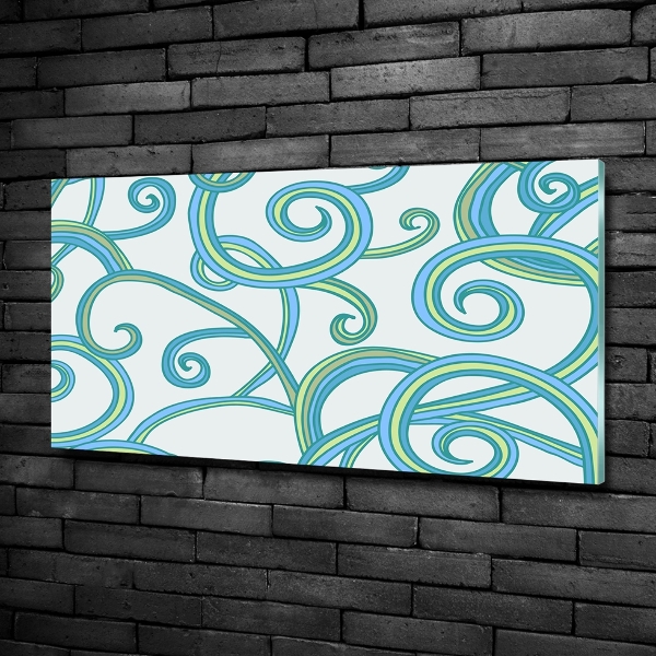 Glass wall art large Abstract spirals