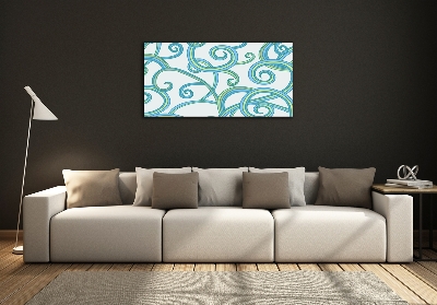 Glass wall art large Abstract spirals