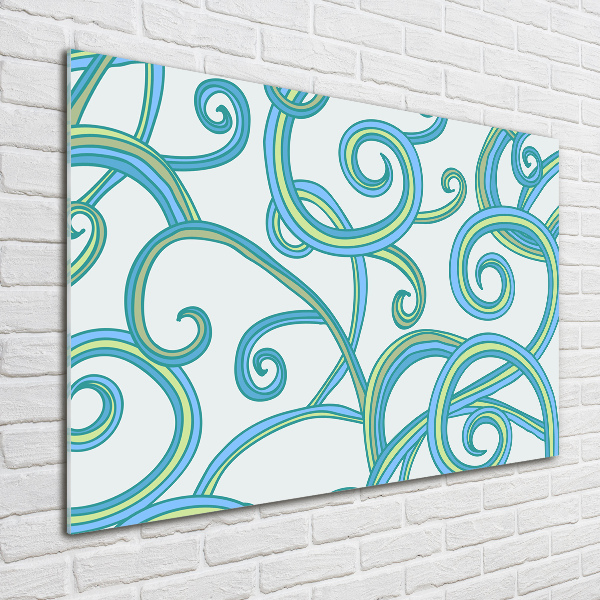 Glass wall art large Abstract spirals