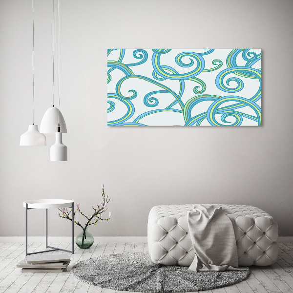 Glass wall art large Abstract spirals