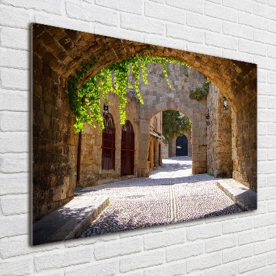 Glass art picture Charming streets