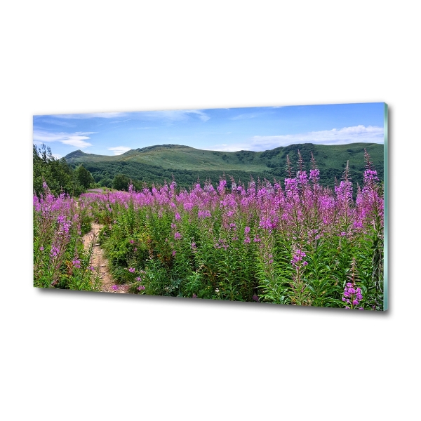 Glass picture wall art Green hills