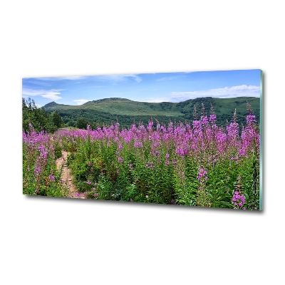 Glass picture wall art Green hills