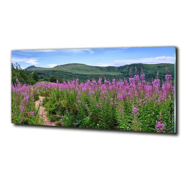 Glass picture wall art Green hills