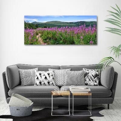 Glass picture wall art Green hills