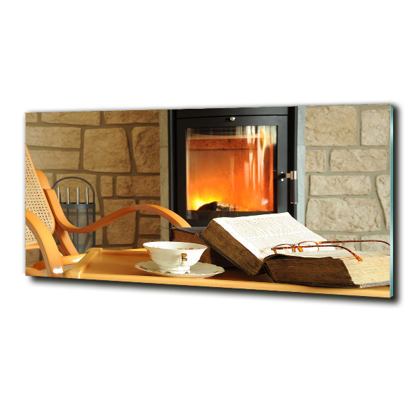 Glass art print Fireplace