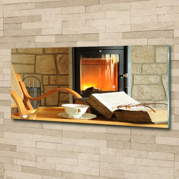 Glass art print Fireplace