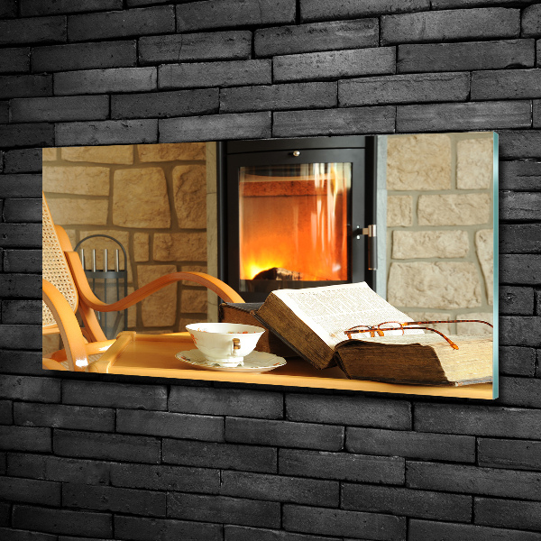 Glass art print Fireplace