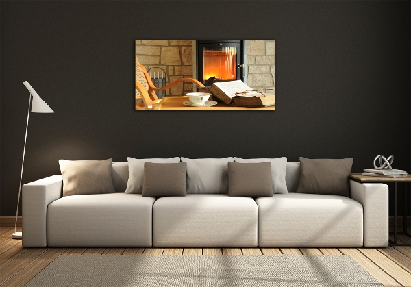 Glass art print Fireplace