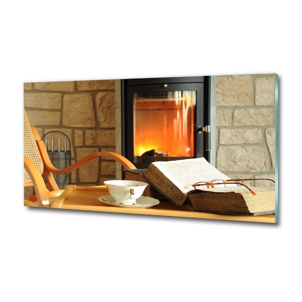 Glass art print Fireplace