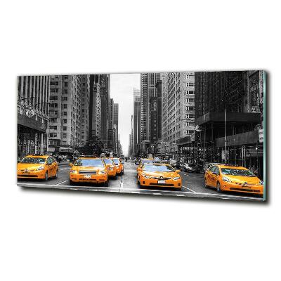 Glass wall art large New york taxis