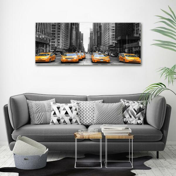 Glass wall art large New york taxis