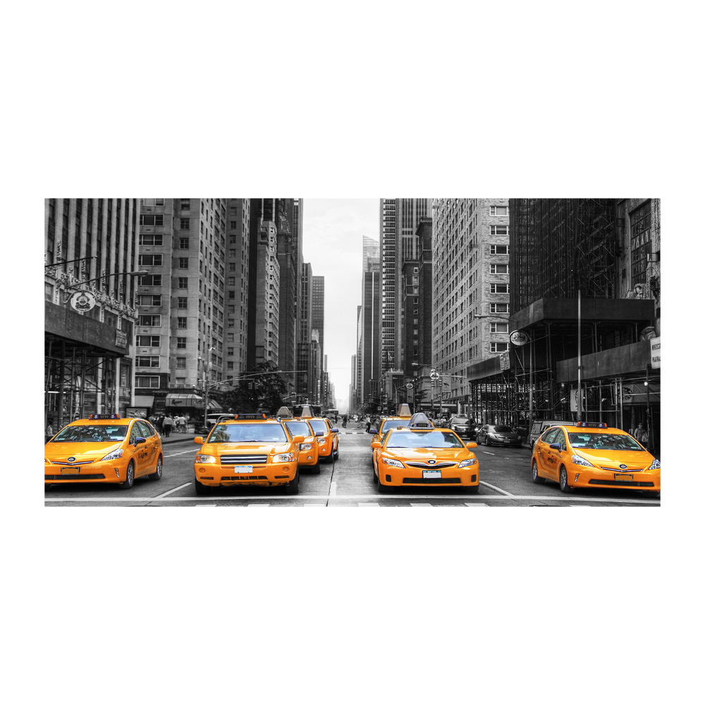 Glass wall art large New york taxis