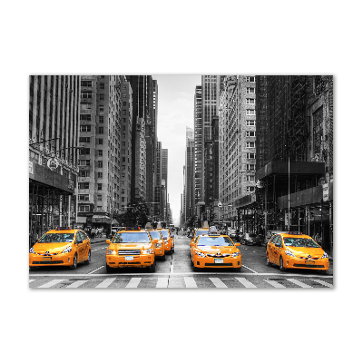 Glass wall art large New york taxis