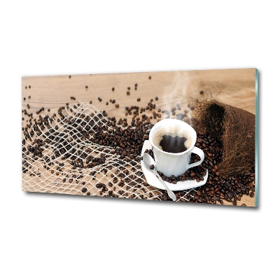 Glass art print Coffee and coffee beans