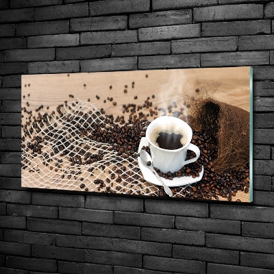 Glass art print Coffee and coffee beans