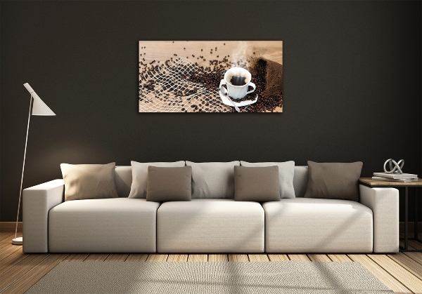 Glass art print Coffee and coffee beans