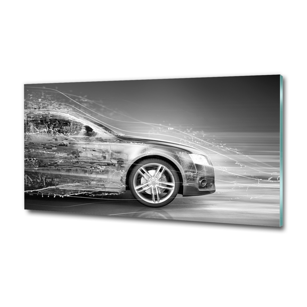 Glass wall art large Rushing