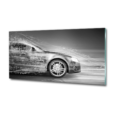 Glass wall art large Rushing