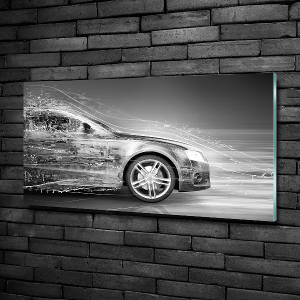 Glass wall art large Rushing