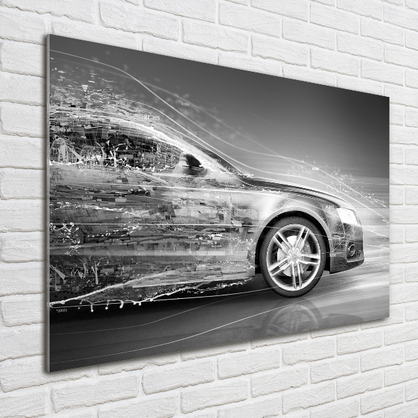 Glass wall art large Rushing