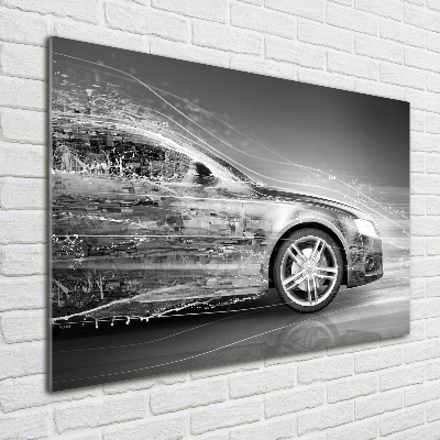 Glass wall art large Rushing