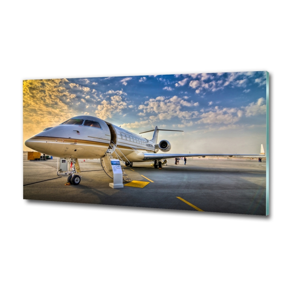 Glass wall art large Plane