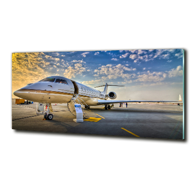 Glass wall art large Plane