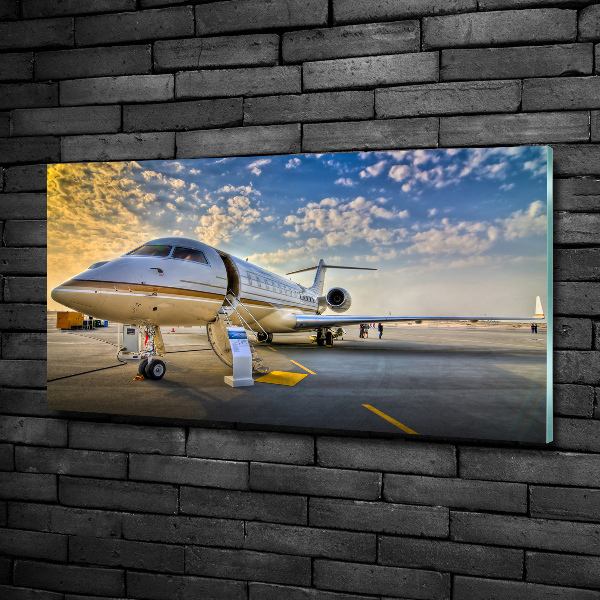 Glass wall art large Plane